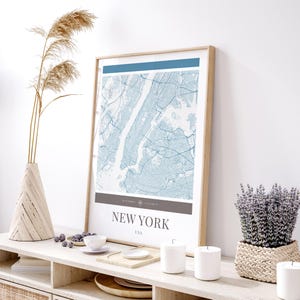 New York City Map Poster – Minimalistische Reisekunst, Urlaubsposter, Geschenk für Sie und Ihn, modernes Design