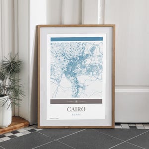 Kairo Stadt Karte Poster - Minimalistische Reisekunst, Urlaubsposter, Geschenk für Sie und Ihn, Urlaubsposter, modernes Design
