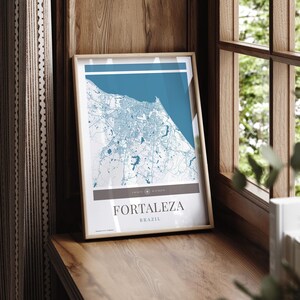 Fortaleza City Karte Poster - Minimalistische Reisekunst, Urlaubsposter, Geschenk für Sie und Ihn, Karte, Wandkunst, modernes Design