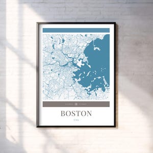Boston Map Poster - Minimalistische Reisekunst, Urlaubsposter, Geschenk für Sie und Ihn, modernes Design
