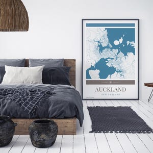 Auckland Stadt Karte Poster - Minimalistische Reise Kunst, Urlaubs Poster, Geschenk für Sie und Ihn, Karte Wandkunst, modernes Design