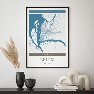 Belem City Map Poster – Minimalistische Reisekunst, Urlaubsposter, Geschenk für Sie und Ihn, modernes Design