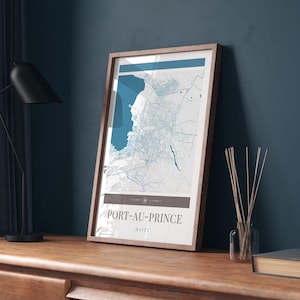 Port-au-Prince Stadt Karte Poster - Minimalistische Reise Kunst, Digital Download, Urlaubsposter, Geschenk für Sie und Ihn, Karte Wandkunst, modernes Design
