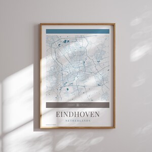 Eindhoven City Map Poster - Minimalistische Reisekunst, Urlaubsposter, Geschenk für Sie und Ihn, Urlaubsposter, Karte, Wandkunst, modernes Design