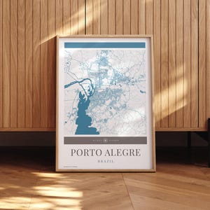 Porto Alegre Stadt Karte Poster - Minimalistische Reise Kunst, Urlaubs Poster, Geschenk für Sie und Ihn, Karte, Wandkunst, modernes Design