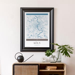 Köln City Map Poster - Minimalistische Reisekunst, Urlaubsposter, Geschenk für Sie und Ihn, Kunstdruck, modernes Design