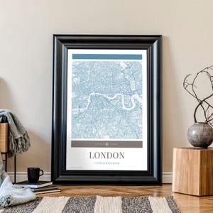 London City Map Poster - Minimalistische Reisekunst, Urlaubsposter, Geschenk für Sie und Ihn, modernes Design