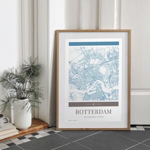 Rotterdam Stadt Karte Poster - Minimalistische Reisekunst, digitaler Download, Urlaubsposter, Geschenk für Sie und Ihn, Karte, Wandkunst, modernes Design
