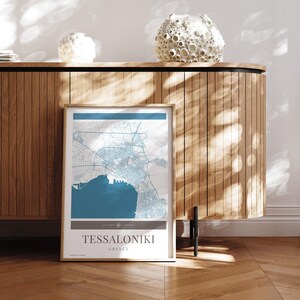 Tessaloniki Karte Stadtplan Poster - Minimalistische Reisekunst, Urlaubsposter, Geschenk für Sie und Ihn, Urlaubsposter, Karte, Wandkunst, modernes Design