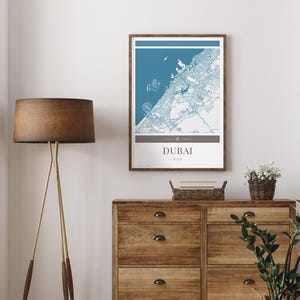Dubai City Map Poster - Minimalistische Reisekunst, digitaler Download, Urlaubsposter, Geschenk für Sie und Ihn, Karte, Wandkunst, modernes Design