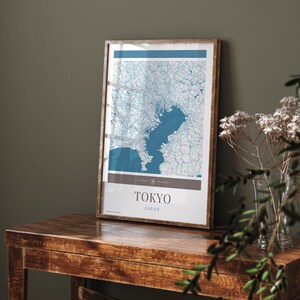 Tokyo Map Poster - Minimalistische Reisekunst, Urlaubsposter, Geschenk für Sie und Ihn, Karte, Wandkunst, modernes Design