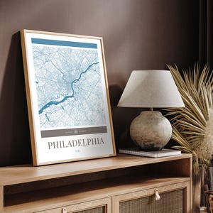 Philadelphia Karte Stadtplan Poster - Minimalistische Reisekunst, Urlaubsposter, Geschenk für Sie und Ihn, Urlaubsposter, Reiseposter, modernes Design