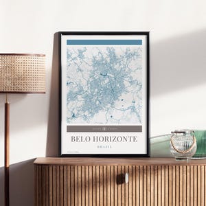 Belo Horizonte Stadt Karte Poster - Minimalistische Reisekunst, Urlaubsposter, Geschenk für Sie und Ihn, Urlaubsposter, modernes Design