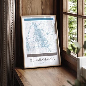 Bucaramanga City Map Poster - Minimalistische Reisekunst, digitaler Download, Urlaubsposter, Geschenk für Sie und Ihn, Karte, Wandkunst, modernes Design