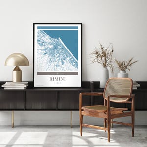 Rimini Karte Stadtplan Poster - Minimalistische Reisekunst, Urlaubsposter, Geschenk für Sie und Ihn, Urlaubsposter, modernes Design
