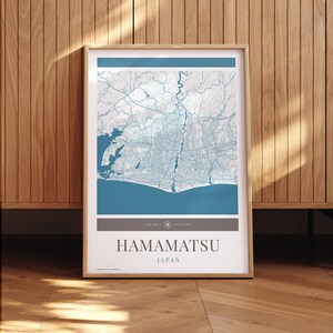 Hamamatsu City Map Poster - Minimalistische Reisekunst, Urlaubsposter, Geschenk für Sie und Ihn, Karte, Wandkunst, modernes Design