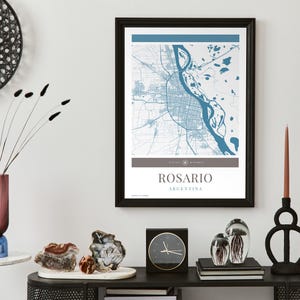 Rosario City Map Poster - Minimalistische Reisekunst, Urlaubsposter, Geschenk für Sie und Ihn, modernes Design