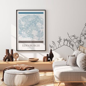 Edinburgh Stadt Karte Poster - Minimalistische Reise Kunst, Urlaubs Poster, Geschenk für Sie und Ihn, Karte, Wandkunst, modernes Design