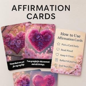 30 Printable Affirmation Cards – Digital PDF Deck for Self-Love, Daily Motivation & Mindfulness Quotes