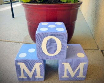 Wood Yardzee Jumbo MOM Mother's Day Giant Lawn Yard Dice - Yahtzee, Bunco, Home Decor