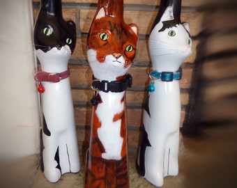 Your Cat - Custom Painted Upcycled Cat Figurine Bottle Decor
