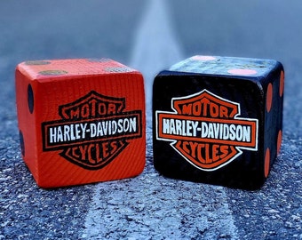 Wood Yardzee Jumbo HARLEY DAVIDSON Giant Lawn Yard DICE - Yahtzee, Bunco, Home Decor