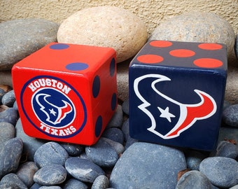 Wood Yardzee Houston Texans Jumbo Giant Lawn Yard DICE - Yahtzee, Bunco, Home Decor