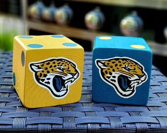 Wood Yardzee Jumbo Jacksonville Jaguars Giant Lawn Yard DICE - Yahtzee, Bunco, Home Decor