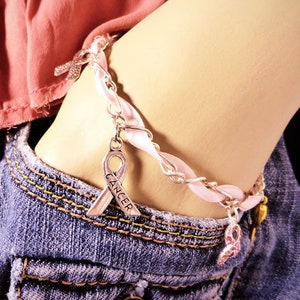 BREAST CANCER AWARENESS Themed Charm Bracelet