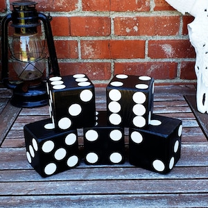 Madera Yardzee Jumbo Negro Gigante Jardín de Césped DADOS | Etsy