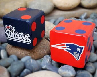 Wood Yardzee New England Patriots Jumbo Giant Lawn Yard DICE - Yahtzee, Bunco, Home Decor