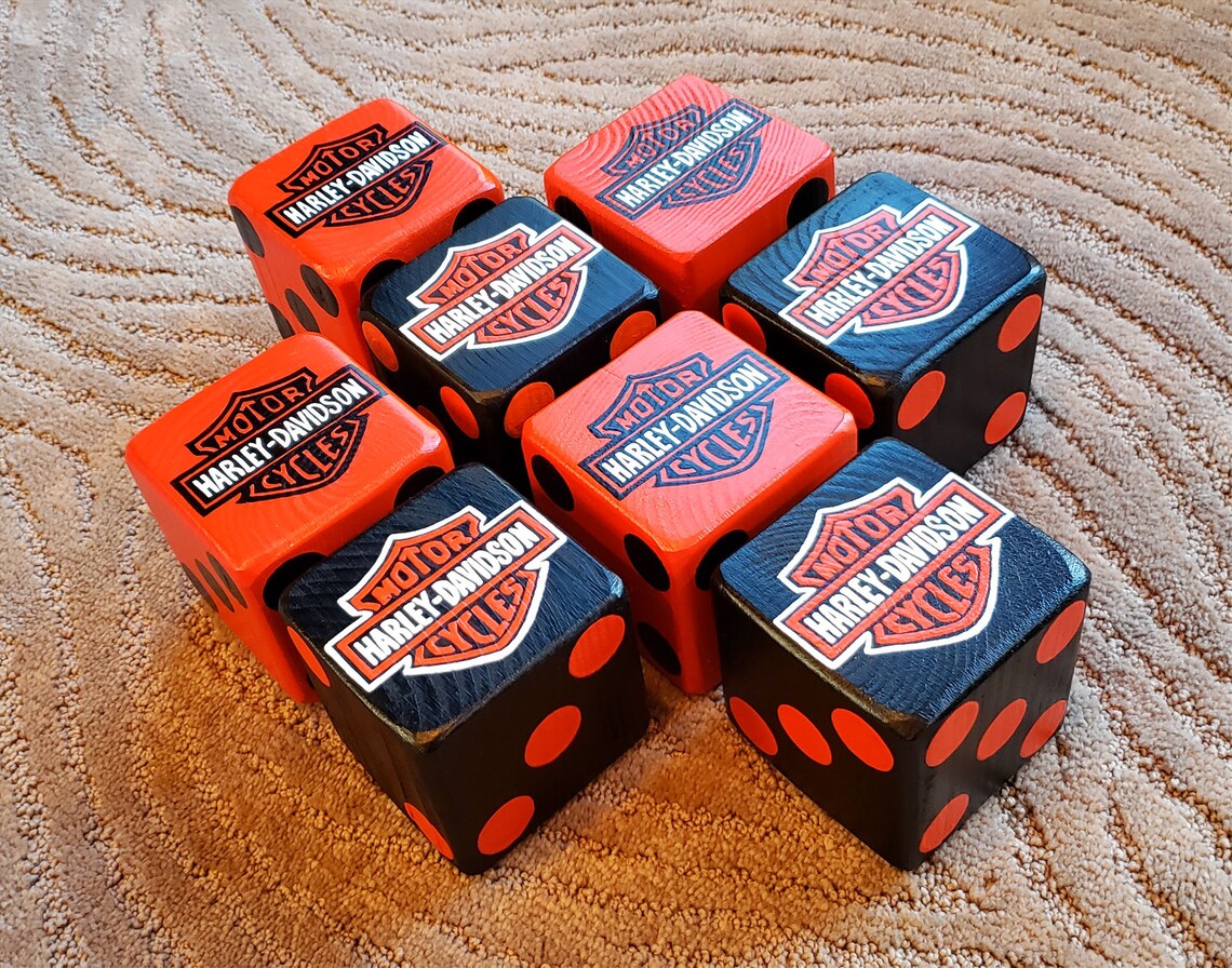 Wood Yardzee Jumbo HARLEY DAVIDSON Giant Lawn Yard DICE Etsy