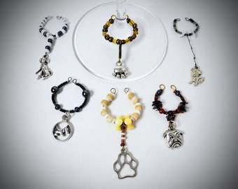 PAWS and DOGS Themed Wine Glass Charms