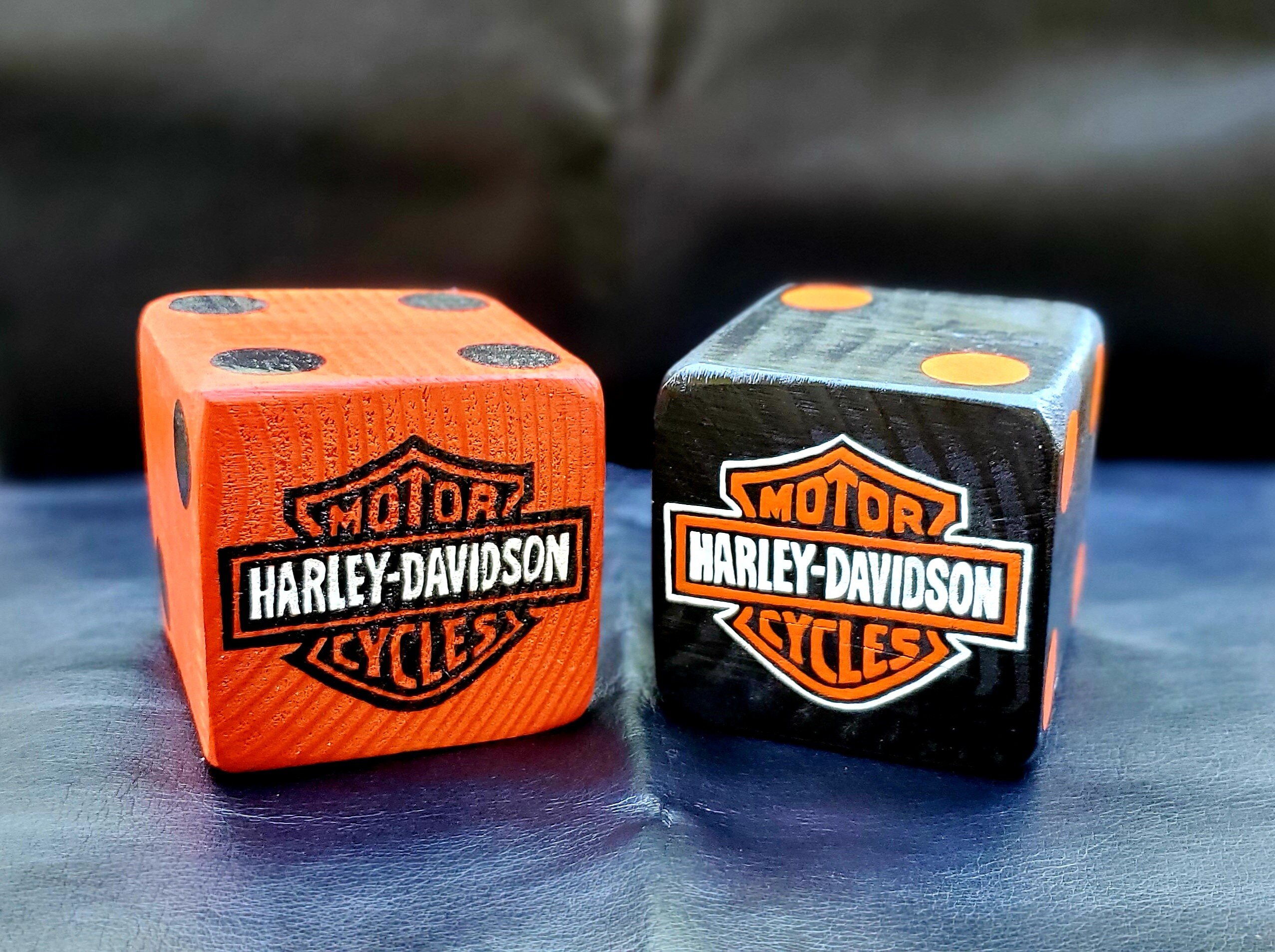 Wood Yardzee Jumbo HARLEY DAVIDSON Giant Lawn Yard DICE Yahtzee, Bunco