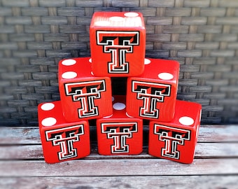 Wood Yardzee Jumbo Texas Tech Giant Lawn Yard DICE