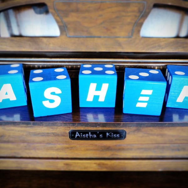 Wood Yardzee Jumbo Custom Personalized Name/Letter Giant Lawn Yard Wood Dice Yahtzee, Bunco, Farkle