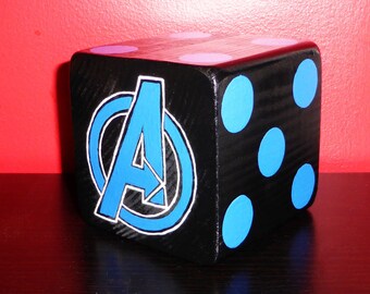 Jumbo Wood Avengers Lawn Yard DICE - Yahtzee, Yardzee, Bunco, Farkle, 3.5" Home Decor