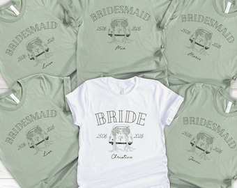 Junggesellinnenabschied, Personalisiert jga braut shirt, jga t-shirt mit name, Brautjungfern t-shirt, Geschenk Trauzeugin, Gruppenshirt jga