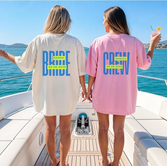 Personalisierte JGA T-Shirts mit Name, Junggesellinnenabschied Shirts, Junggesellenabschied, jga shirts urlaub mallorca, Geschenke Braut