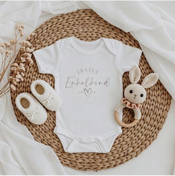 Personalisierter Babybody, Schwangerschaftsverkündung Oma Opa, Erstes Enkelkind Body Weihnachten, Baby Strampler,  du wirst oma, Geschenk