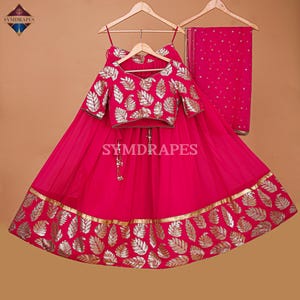 Perfect partywear lehenga choli for women pink heavy sequins zari embroidered thread work with soft net embroidered lace border dupatta