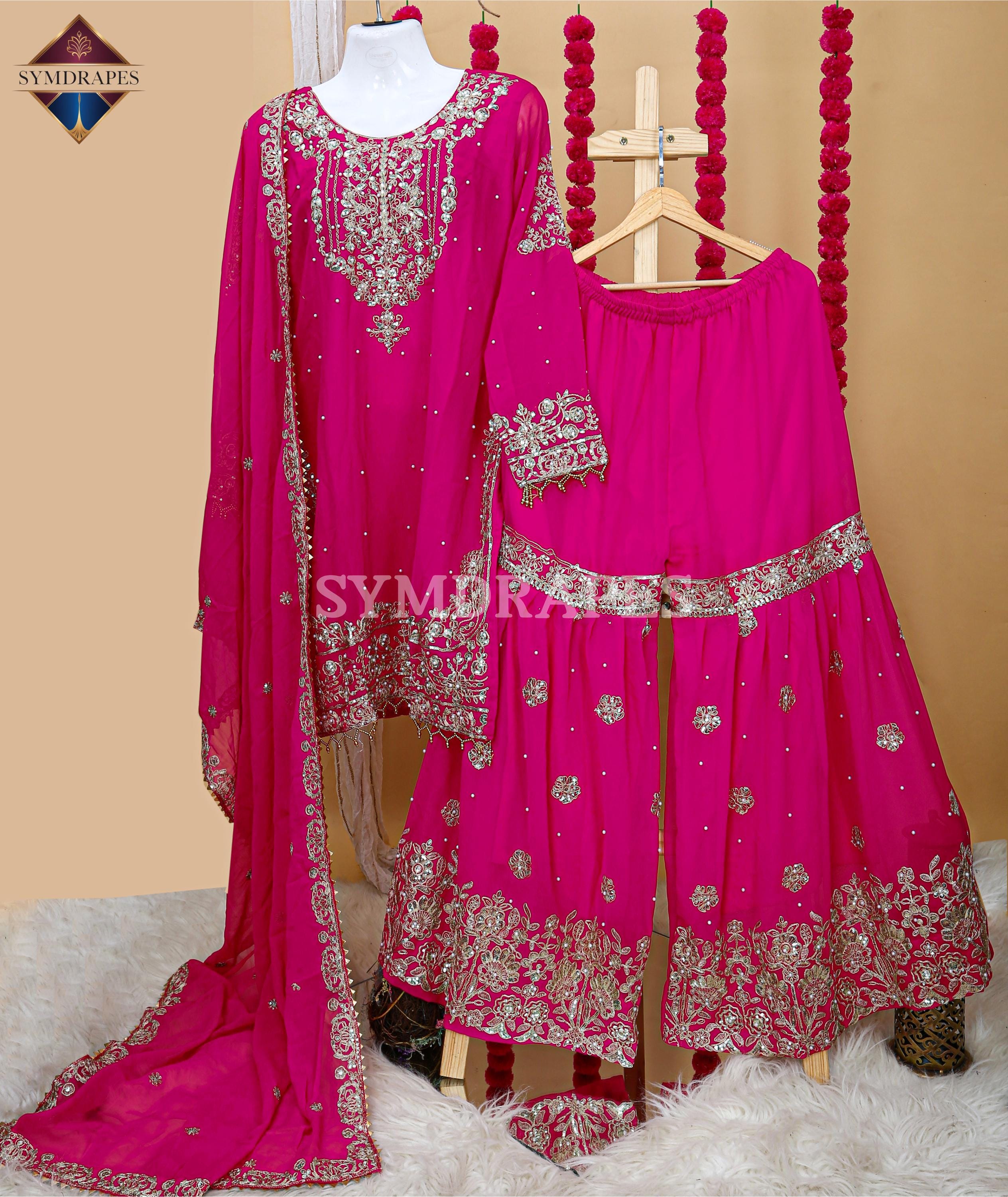 Hot Pink Pakistani Dress - Etsy Canada