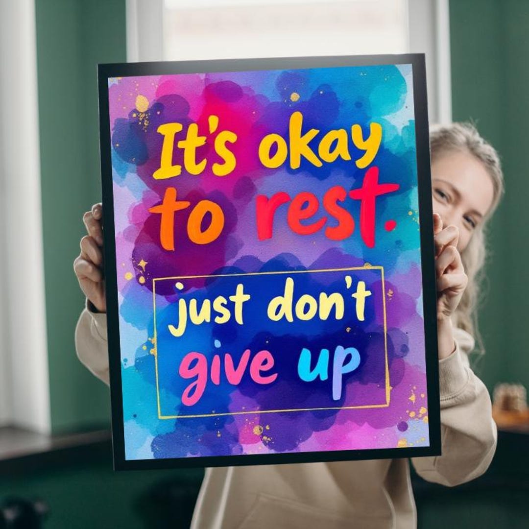 Motivational Quote Print: Colorful Watercolor Wall Art (digital ...