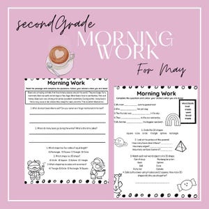 May Morning Work for 2nd Grade | Daily ELA & Math Spiral Review | Spring Themed