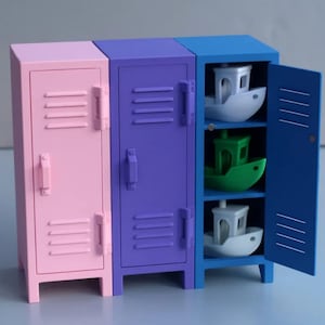 Mini Modular Locker – Stackable Dollhouse Storage Cabinet – 1/12, 1/16, 1/24 Scale – Modern Miniature School or Gym Prop