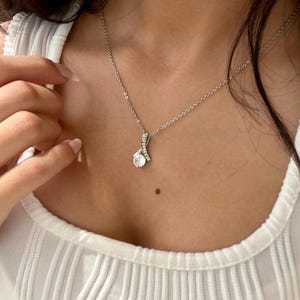 Zircon Stone Message Card Necklace, Necklace For Girlfriend, Pear Zircon Necklace ,Gold Plated Jewelry, Personalized Gift, Anniversary Gifts