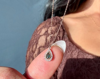 Personalized Birthstone Necklace: Sterling Silver or Solid Gold, Custom Jewelry