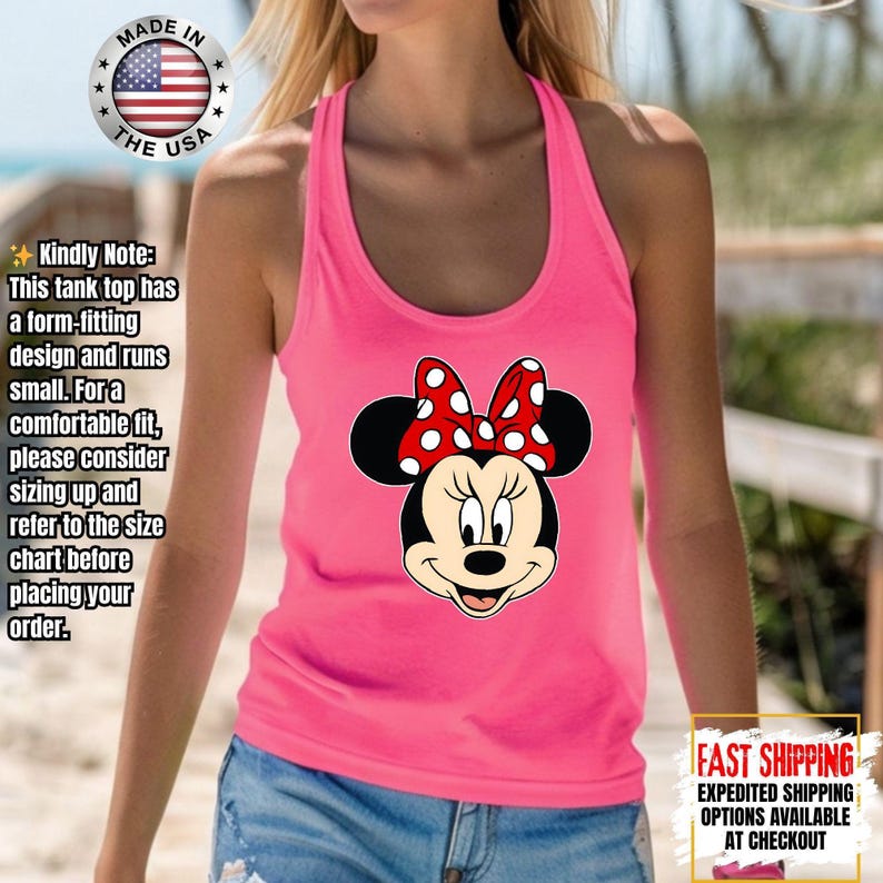 Disney Minnie Mouse Classic Tank Top, Disney Couples Tank Tops, Mickey and Friends Tank, Disneyland Matching Tank Tee Bild 8