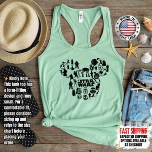 Disney Star Wars Tank Top, Mandalorian Tank Tee, Galaxy's Edge/Darth Vader Women Racerback and Men Tank Top image 8