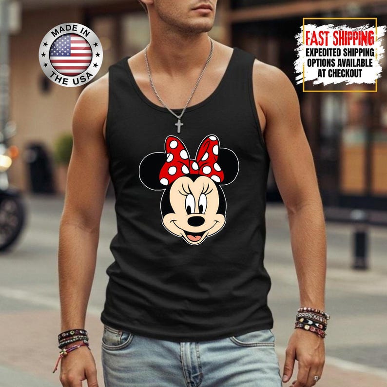 Disney Minnie Mouse Classic Tank Top, Disney Couples Tank Tops, Mickey and Friends Tank, Disneyland Matching Tank Tee Bild 6